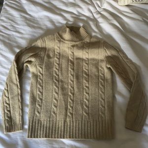 JCrew Cableknit Wool Sweater in Camel